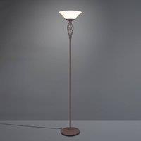 Trio Lighting Rustica floor lamp with foot switch, rust