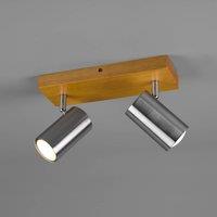 Trio Lighting Marley downlight, matt nickel, 2-bulb