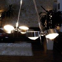 Top Light PUK CEILING pendant light, 4-bulb, chrome, 80 cm