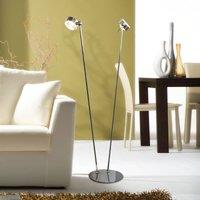 Top Light PUK floor lamp, matt chrome, metal, 2-bulb, G9, on/off