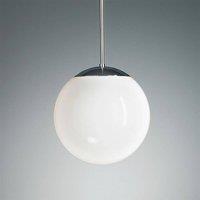 TECNOLUMEN Pendant light with opal sphere, 20 cm, chrome