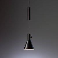 TECNOLUMEN Eleu glossy black LED hanging lamp