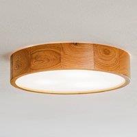TEMAR LIGHTING Cleo ceiling light, 38 cm, 3-bulb, oak wood, E27