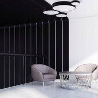 TEMAR LIGHTING Cleo ceiling lamp, glass diffuser black 60 cm