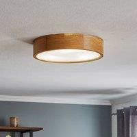 TEMAR LIGHTING Cleo DR375 ceiling light, IP20, sensor, 38 cm, oak wood
