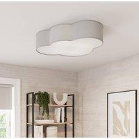 TK Lighting Cloud ceiling light made of textile, length 62 cm, grey