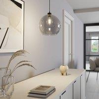 TK Lighting Cubus pendant light, smoky grey, glass, 30 cm, E27