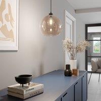 TK Lighting Cubus pendant light, amber, glass, 30 cm, E27