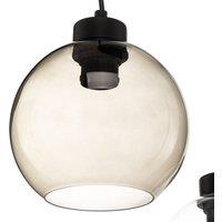 TK Lighting Cubus pendant light, 50 cm, 3-bulb, clear/honey brown, glass