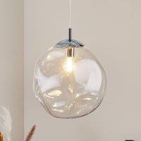 TK Lighting Sol glass pendant light, 35 cm, black/clear