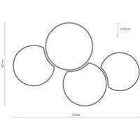 TK Lighting Mona ceiling light, 4-bulb, white