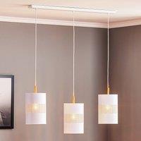 TK Lighting Bogart hanging light, three-bulb, white/gold