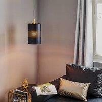 Euluna Bogart pendant light, 1-bulb, black/gold
