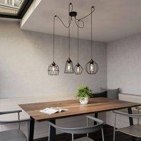 TK Lighting Galaxy pendant light with four cage lampshades