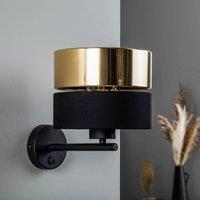 TK Lighting Hilton wall light, black/gold
