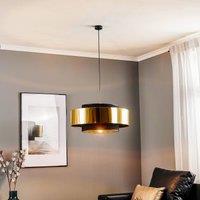 TK Lighting Calisto pendant light, black/gold 50 cm 1-bulb