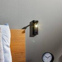 TK Lighting Enzo LED wall light, angular with switch, black