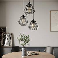 Envostar Saphir pendant light 3-bulb round, black
