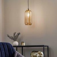 TK Lighting Marco Green pendant light, 1-bulb, brown