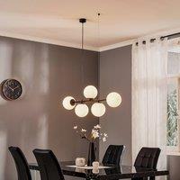 TK Lighting Celeste pendant lamp with spherical glass shades, 5-bulb
