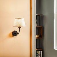 TK Lighting Chicago wall light with linen lampshade