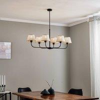 TK Lighting Chicago chandelier, linen shades, 6-bulb