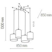 TK Lighting Juta pendant light, 4-bulb