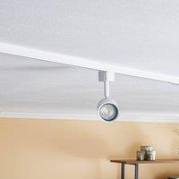 Prios track spotlight Jorell, white, 1-bulb, GU10, metal