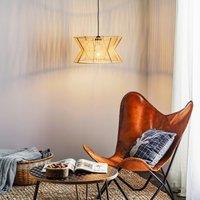Viokef Argela hanging light with dual lampshade, natural