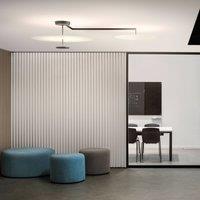 Vibia Flat LED ceiling light, 3-bulb, 55 cm, white