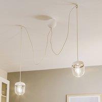UMAGE Acorn hanging light white/steel, two-bulb