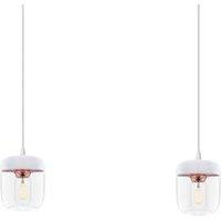 UMAGE Acorn hanging lamp two-bulb, white/copper