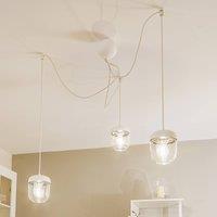UMAGE Acorn hanging light three-bulb, white/steel