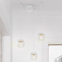 UMAGE Acorn hanging lamp three-bulb, white/brass