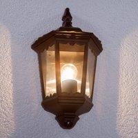 Lindby outdoor wall light Lieva, height 44 cm, black, glass