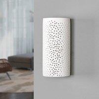 Lindby Perforated wall light Jiru made of white plaster