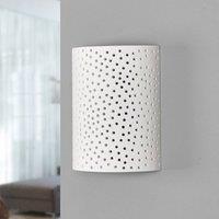 Lindby Jiru plaster wall lamp with pretty perforation