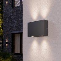 Lucande Rectangular outdoor wall light Henor with 4 LEDs