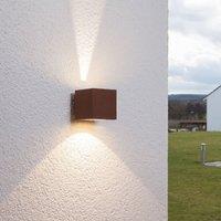Lucande Jarno LED outdoor wall light, rust, metal, 9cm