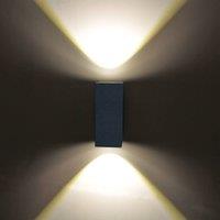 Lucande LED outdoor wall light Tavi, height 15 cm, black