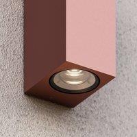 Lucande LED outdoor wall light Tavi, rust brown, aluminium, up/down