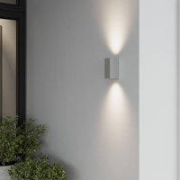 Lucande outdoor wall light Tavi, 15 cm, silver, Bridgelux LED