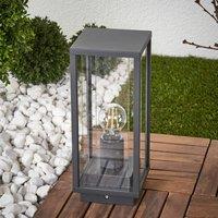 Lucande pillar light Annalea, 35 cm, anthracite, IP54