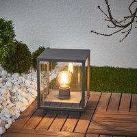 Lucande Angular pillar lamp Annalea with glass panes