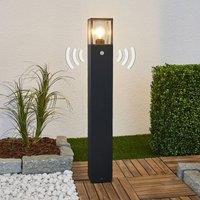 Lucande Klemens path light, 90 cm, sensor, anthracite, E27