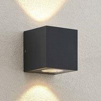 Arcchio LED outdoor wall lamp Tassnim, 12 cm, anthracite, IP65