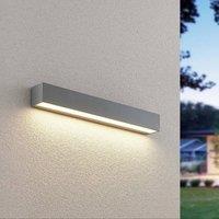 Lucande LED outdoor wall lamp Lengo, 50 cm, silver, 1-bulb, aluminium