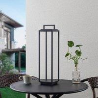 Lucande LED outdoor light Elaja, black, rechargeable battery, USB, dimmable