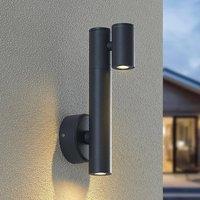 Lucande Saige LED outdoor wall light, two-bulb