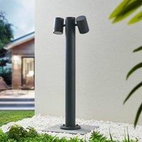 Lucande Maloney bollard light, 2-bulb, 75 cm, anthracite